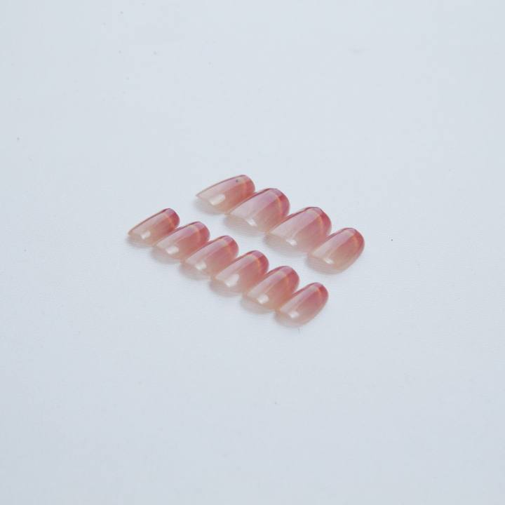 (M) Ombre Soft - pink Hand - crafted Press on Nails