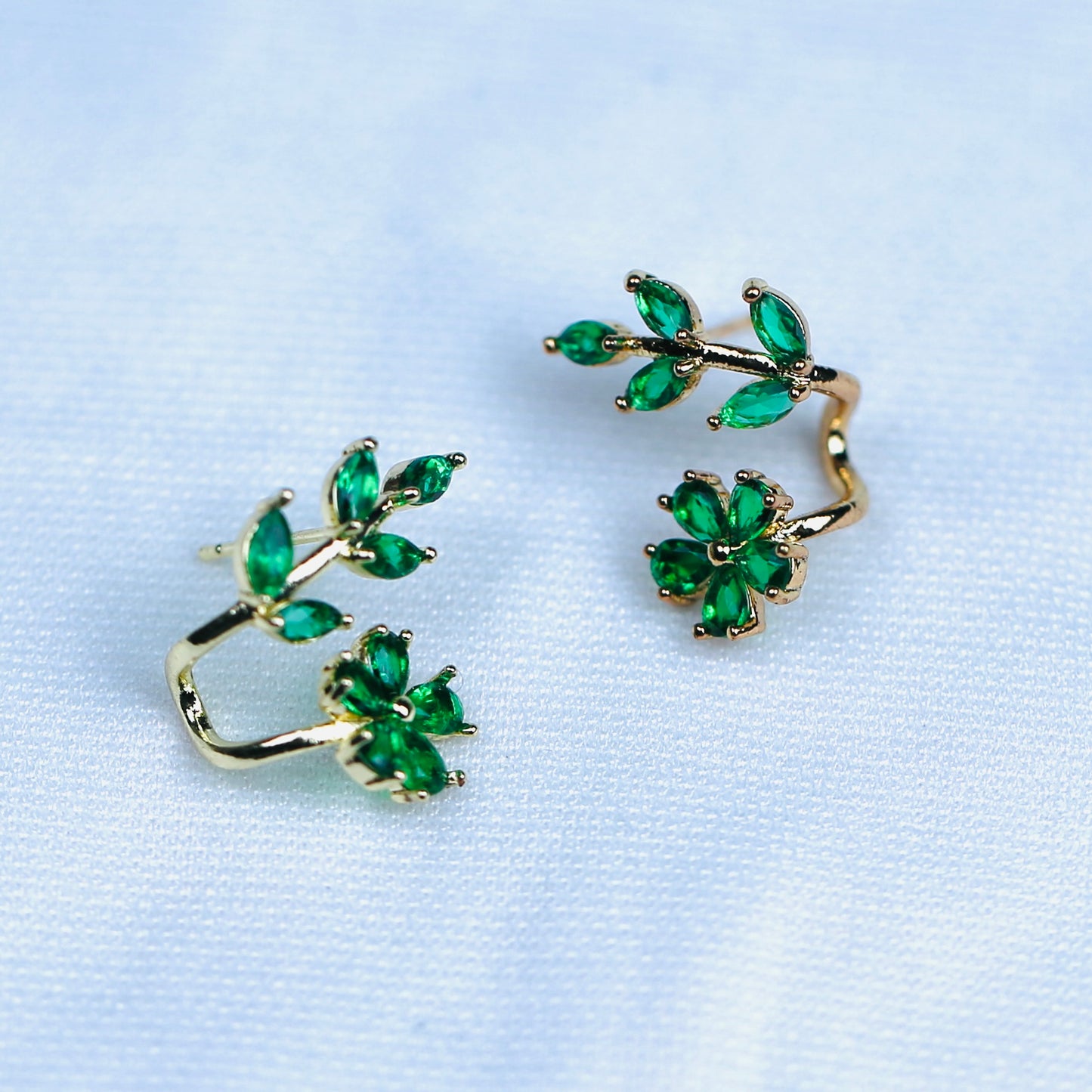 Green leaf Ear Climbers: A Vision of Graceful Beauty