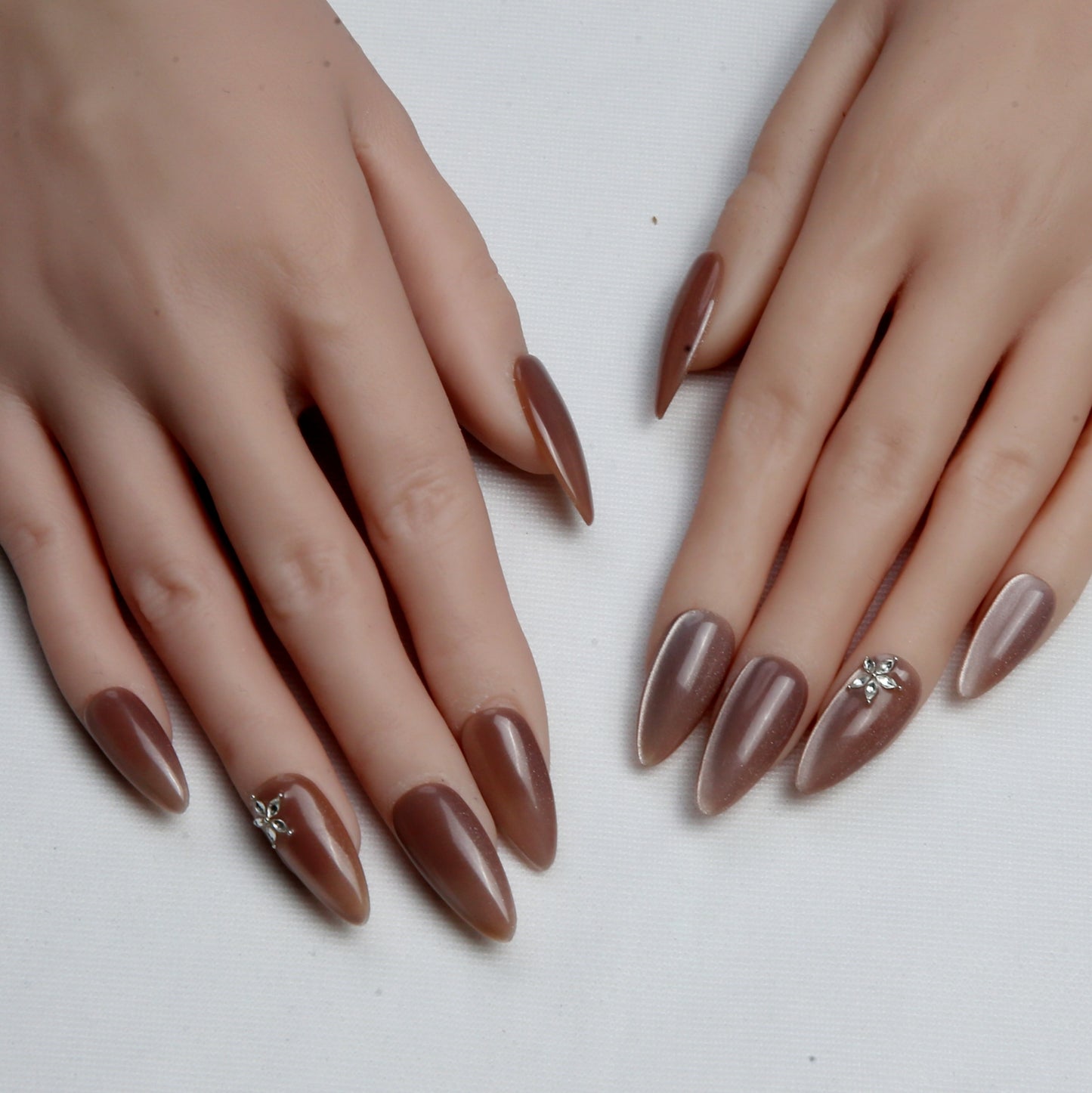 Soft Nude - Pink with Delicate Glitter Veins Handmade Press on Nails