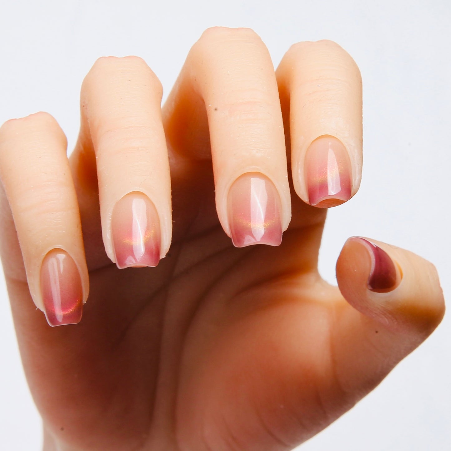 Ombre Soft - pink Hand - crafted Press on Nails