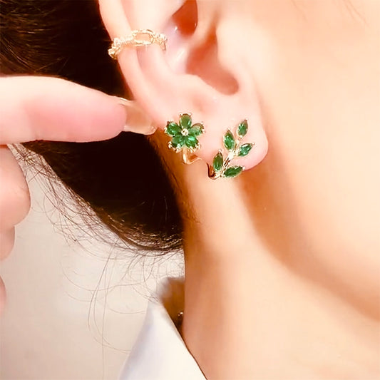 Green leaf Ear Climbers: A Vision of Graceful Beauty